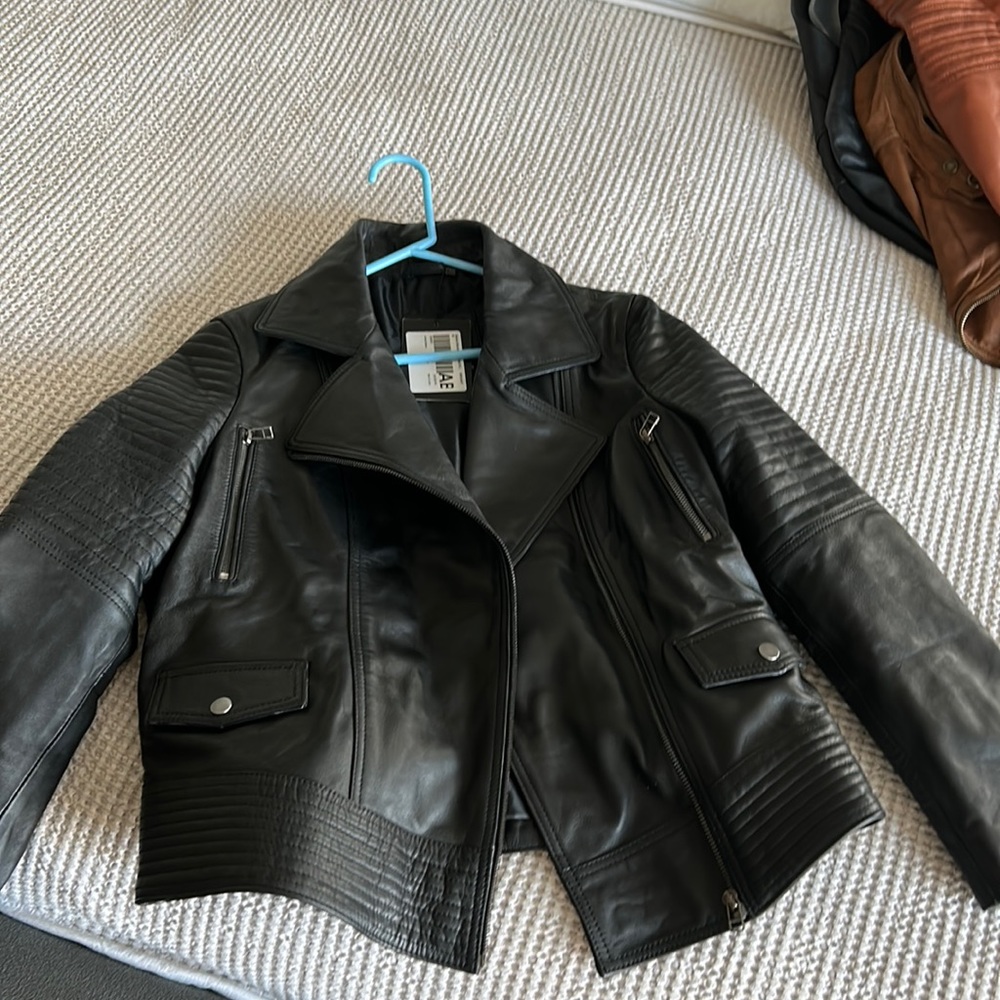 Moto Jacket Leather Black— Brand New